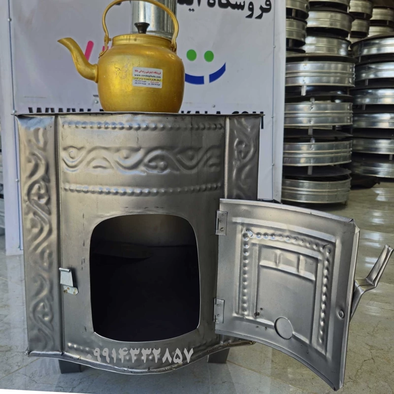 بخاری هیزمی طرح دار سه کاره سایز بزرگ