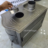 بخاری هیزمی طرح دار سه کاره سایز متوسط