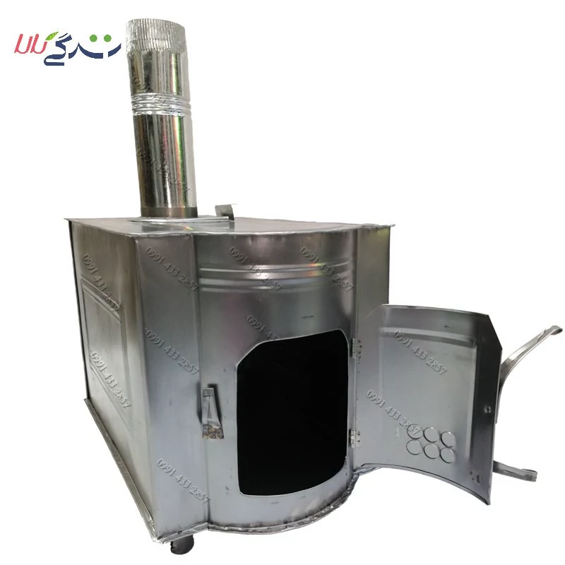 بخاری هیزمی مکعبی دو کاره گرمایشی و پخت کباب