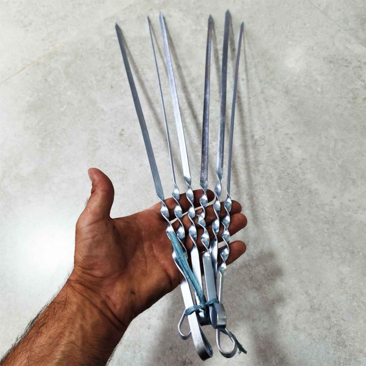 سیخ جوجه دسته پیچی ۶۰ سانت-6 عددی